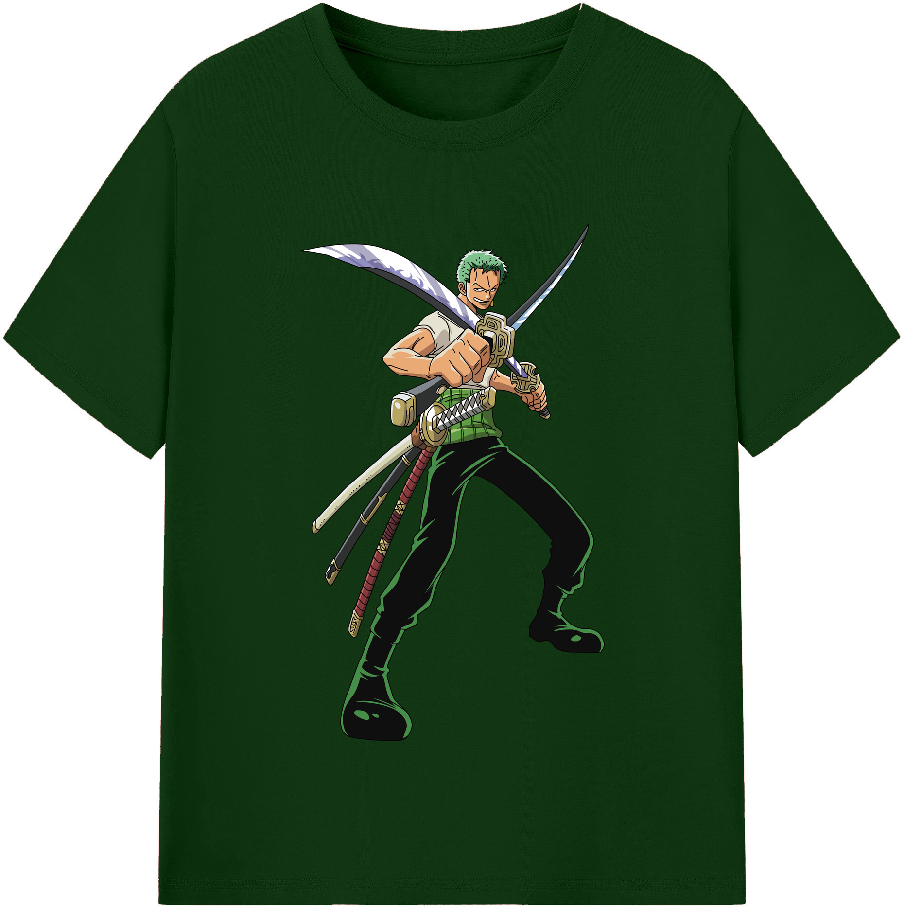 ワンピース ロロノア・ゾロ ONE PIECE Roronoa Zoro 綿100％半袖Tシャツ（フロントプリント）